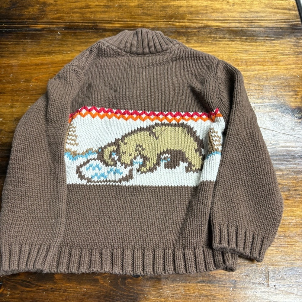 Genuine Kids From Osh Kosh Brown Elephant Sweater Size 4T - Picture 2 of 7